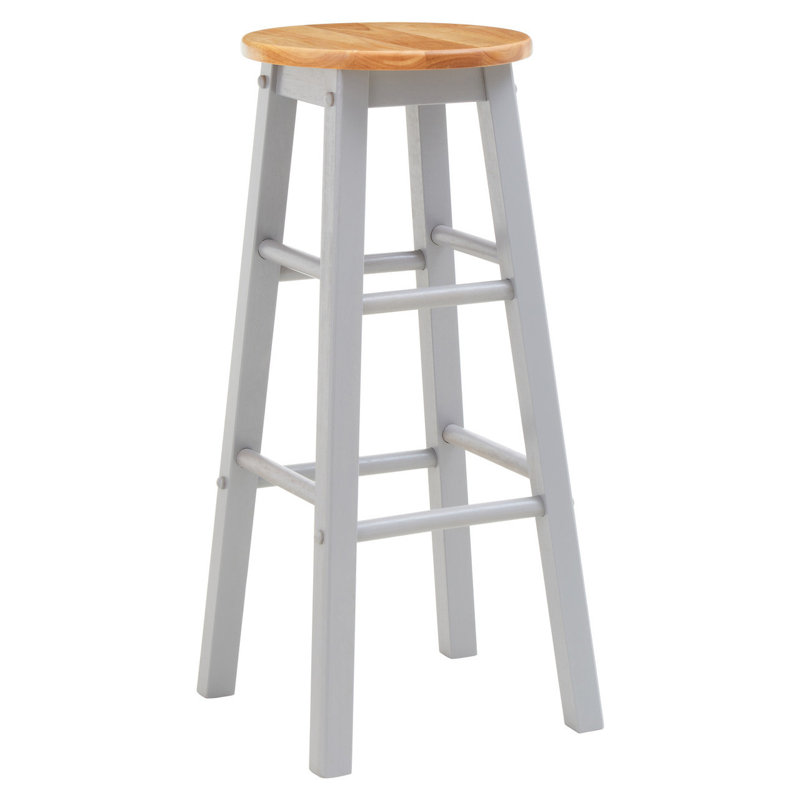 Veasey Solid Wood Counter Stool, Grey