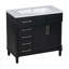 Meuble-lavabo de salle de bain avec lavabo en résine, armoire de rangement autoportante avec 2 tiroirs et un tiroir basculant