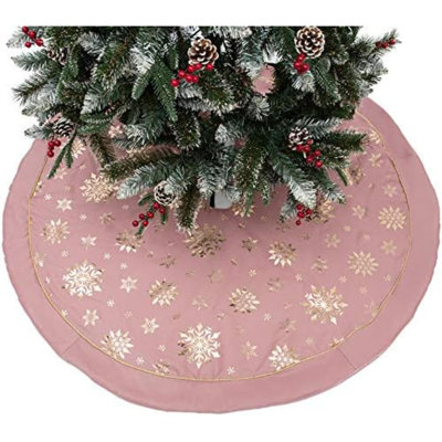 36 Inch Large Christmas Tree Skirt Xmas Soft Cover Mat Decor Snowflake Collar Farmhouse Tree Skirt For Holiday Ornaments Party Home Indoor Decorations (—Three Cotton Layer, 48INCH)