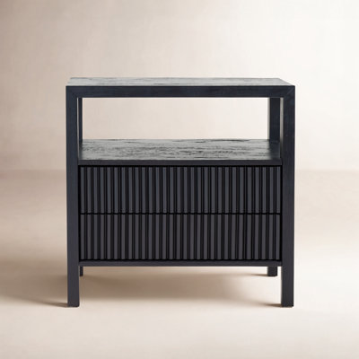 2-Drawer Reeded Nightstand