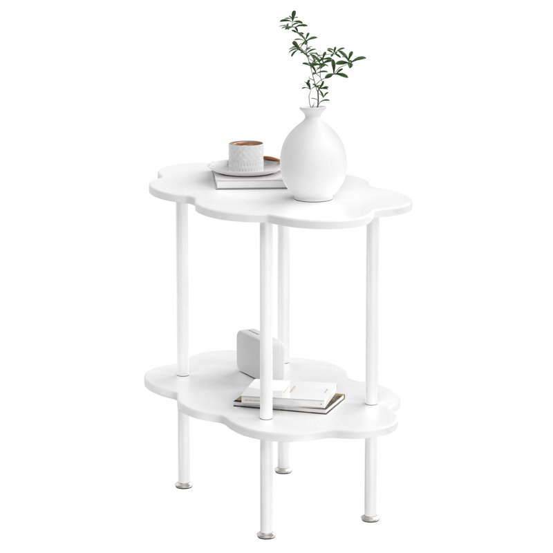 Sofa Coffee Table, Flower Shaped Tea Table, Modern Style End Table, Living Room Centre Minimalist Display Coffee Table with 2-Tier