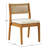 Set of 2 Weather-Resistant Solid Wood Stackable Outdoor Dining Chairs with Cream Cushions