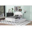 Lit plateforme double en bois avec tête de lit et lit gigogne simple, blanc-812916846