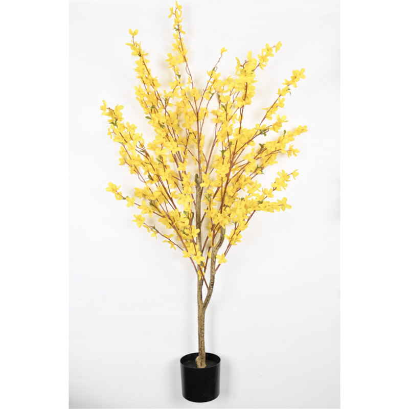 Arbre artificiel artificiel en pot en plastique, H 60 po x l 7 po x P 7 po