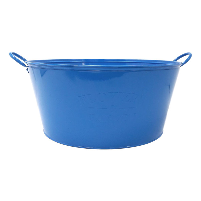 Overbey Handmade Metal Pot Planter, Blue