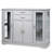 Sideboard Buffet Server Storage Cabinet with 2 Drawers and Glass Doors-976174868