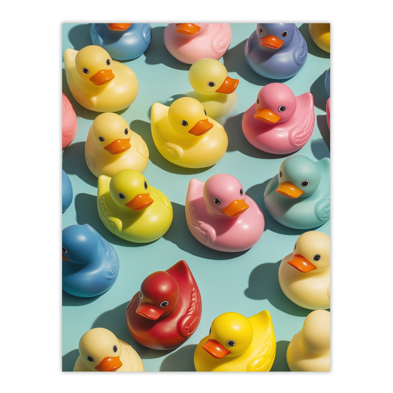 Rubber Ducks Ducky Pattern Modern Wall Art Print