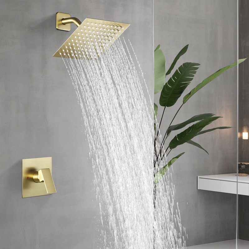 Single function shower faucet set, shower valve decoration set, Brushed Gold