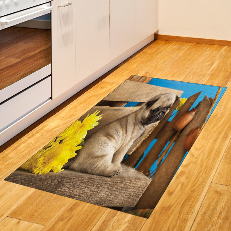 Pug High Density Long Fiber Poly Threads Decorative Area Rug Carpet, Rectangle 2'7" x 5'