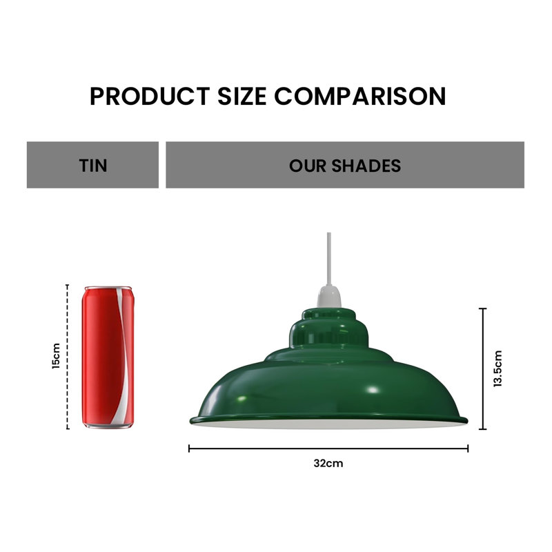 13.5 cm H Curved Lamp Shade, Green