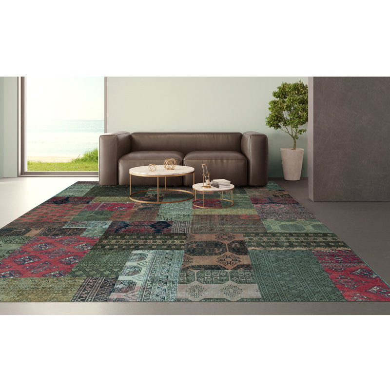 Afghan Wool Patchwork Area Rug