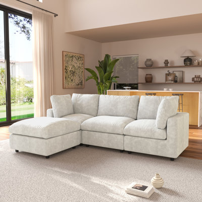 Kessi 4-Piece Slipcovered Sectional