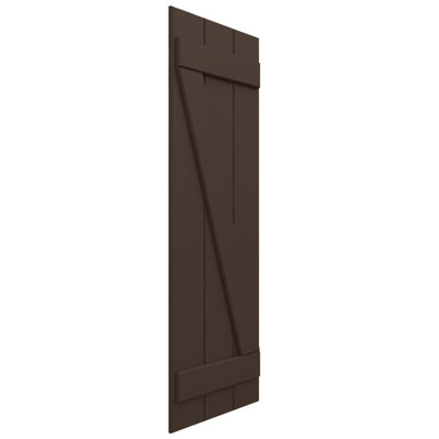 L 16 1/8 po x H 61 po avec trois volets EnduraCore en composite et tableau en Z, brun raisin (par paire - quincaillerie non incluse)