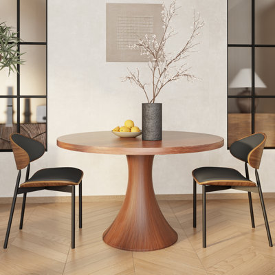 Farmhouse Solid Wood Round Dining Table Set For 2/4 - Person Bistro Table Set Breakfast Nook Table Set