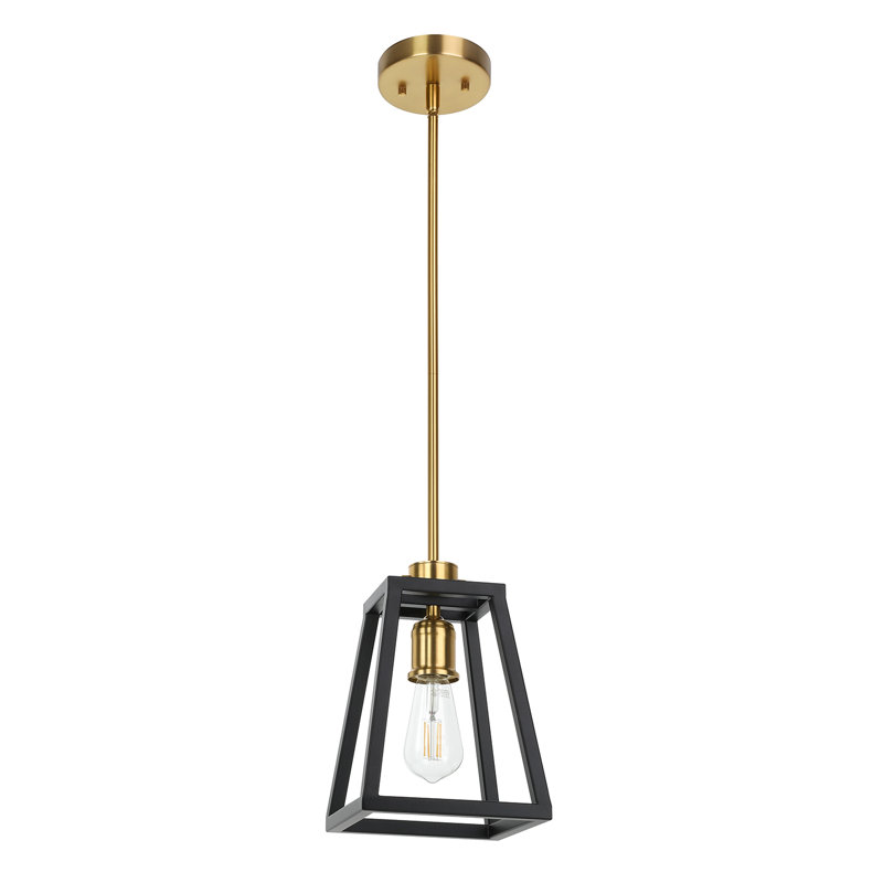Luminaire suspendu réglable pour îlot de cuisine noir mat et laiton brossé