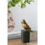 Sculpture d'oiseau chanteur en résine 4,5 po x 2,5 po x 7,5 po sur fond noir