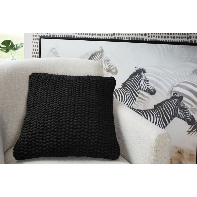 Jawone Cotton Throw Pillow, Black