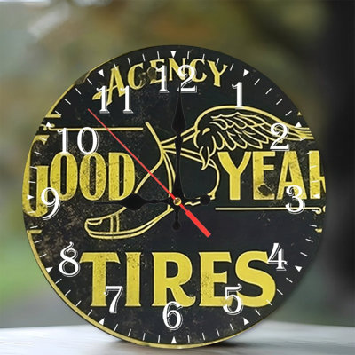 Horloge murale en bois 10 po, mouvement silencieux, à piles (piles AA non incluses), décor artistique, parfait pour les décorations