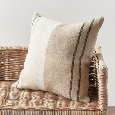 Finn Striped Linen Reversible Throw Pillow