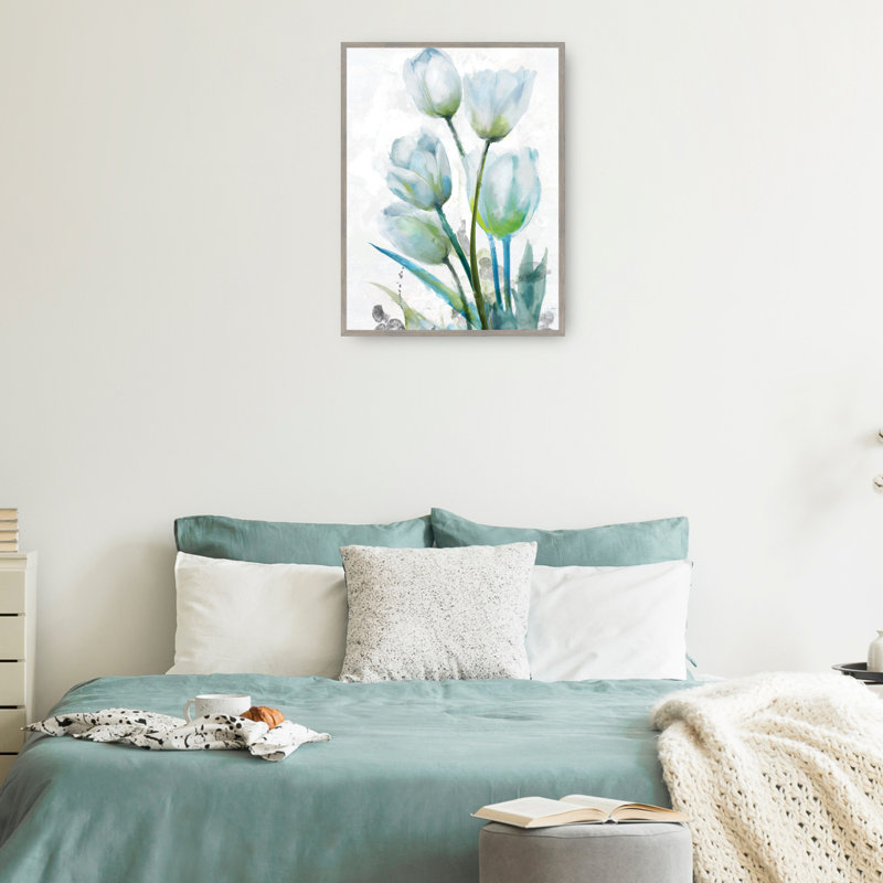Large Red and White Tulip Canvas Art Print
