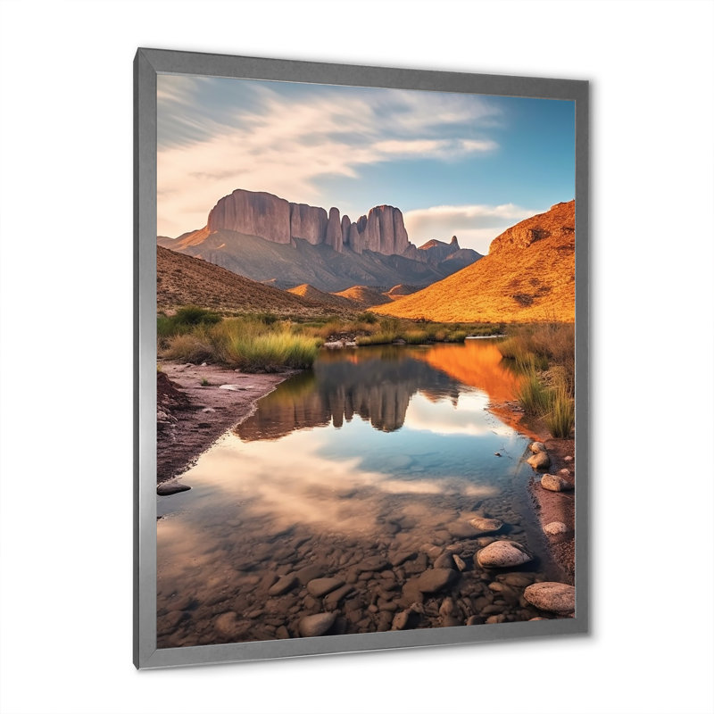 Texas Big Bend National Park, impression sur toile, Cadre simple argenté, H 40 po x l 30 po x P 1,5 po