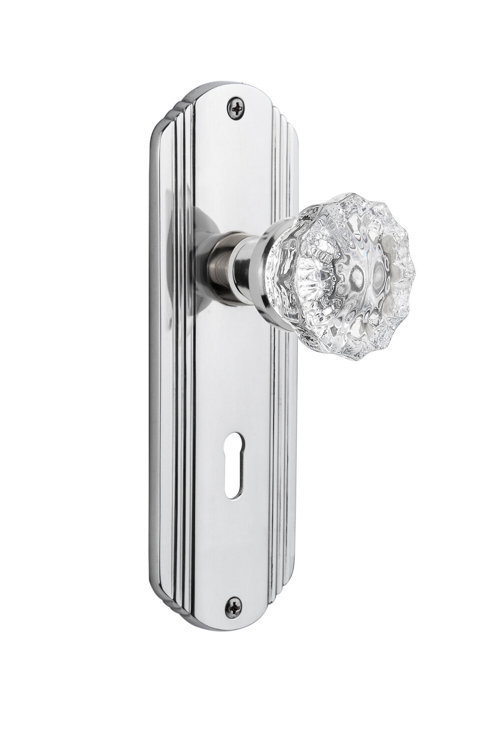 Nostalgic Warehouse Clear Crystal Interior Mortise Door Knob with Deco Long  Plate Wayfair
