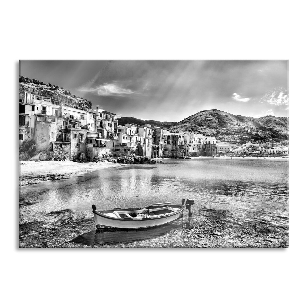 Glasbild Wunderschöne Aussicht auf Cefalu