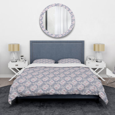 Pink Vintages Roses I - Traditional Duvet Cover Set - Microfiber Polyester