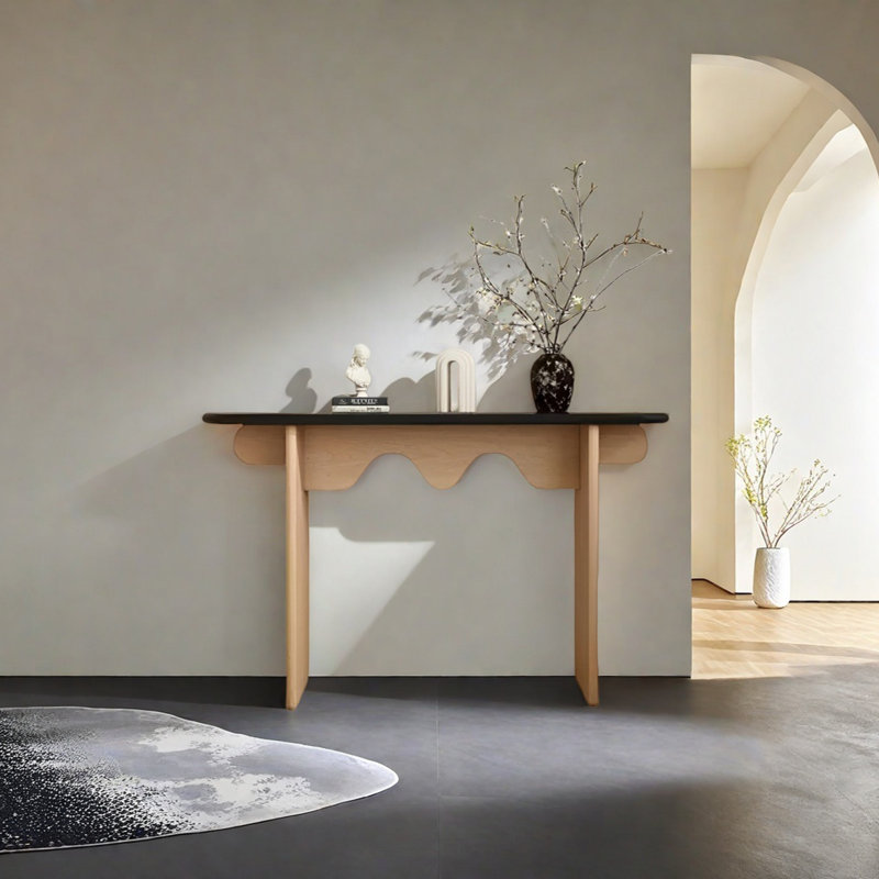 Console Retro Minimalist Art, Noir, noir, noir, noir, Brun, H 31,5 po x l 39,37 po x P 11,81 po