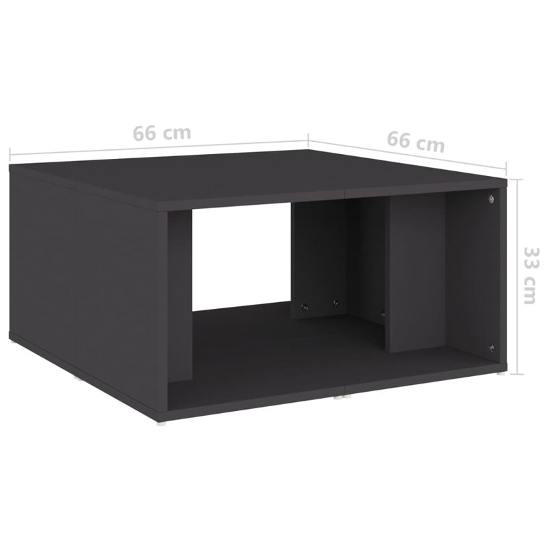 Godehard Extendable Floor Shelf Coffee Table with Storage, Grey
