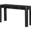 Console avec 3 tiroirs de différentes capacités, coins arrondis, finition noire, pour les styles de décoration de salon et de couloir, tiroirs arrondis rustiques, ton, idéal