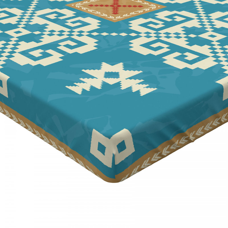 Microfiber Geometric Fitted Sheet, Queen Fitted Sheet