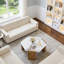 Table basse hexagonale moderne de 31 pouces avec surface en marbre blanc | Idée de cadeau
