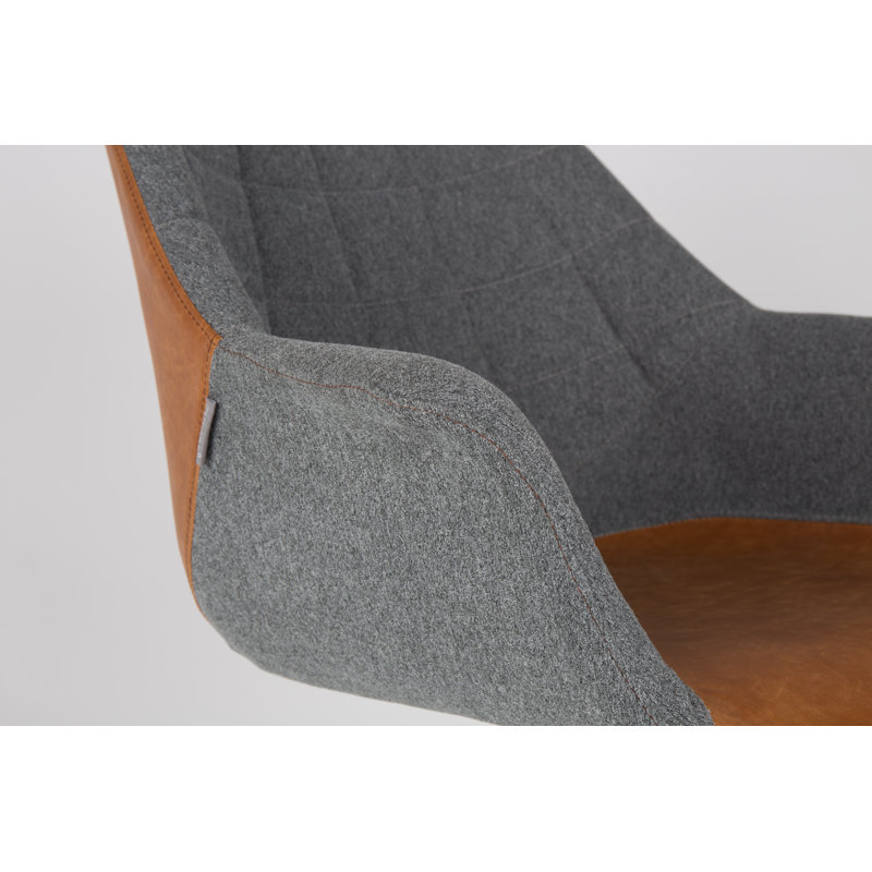 Doulton Armchair, Brown/Gray Faux Leather