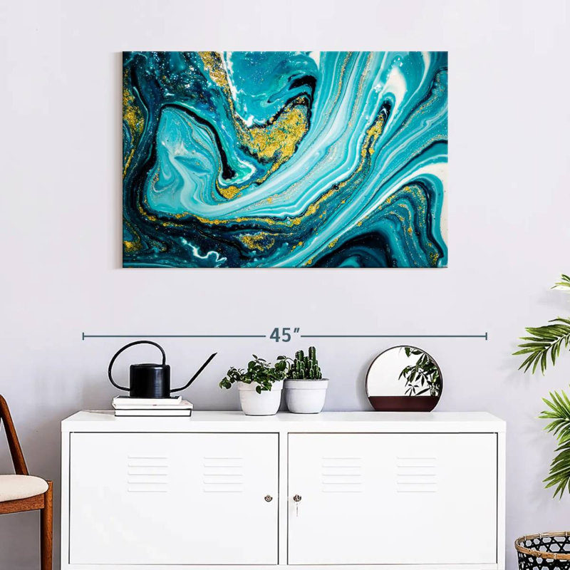 Dynamic Abstract Dynamic Abstract Marble Canvas Print On Canvas Print, 24" H x 36" W x 1.25" D