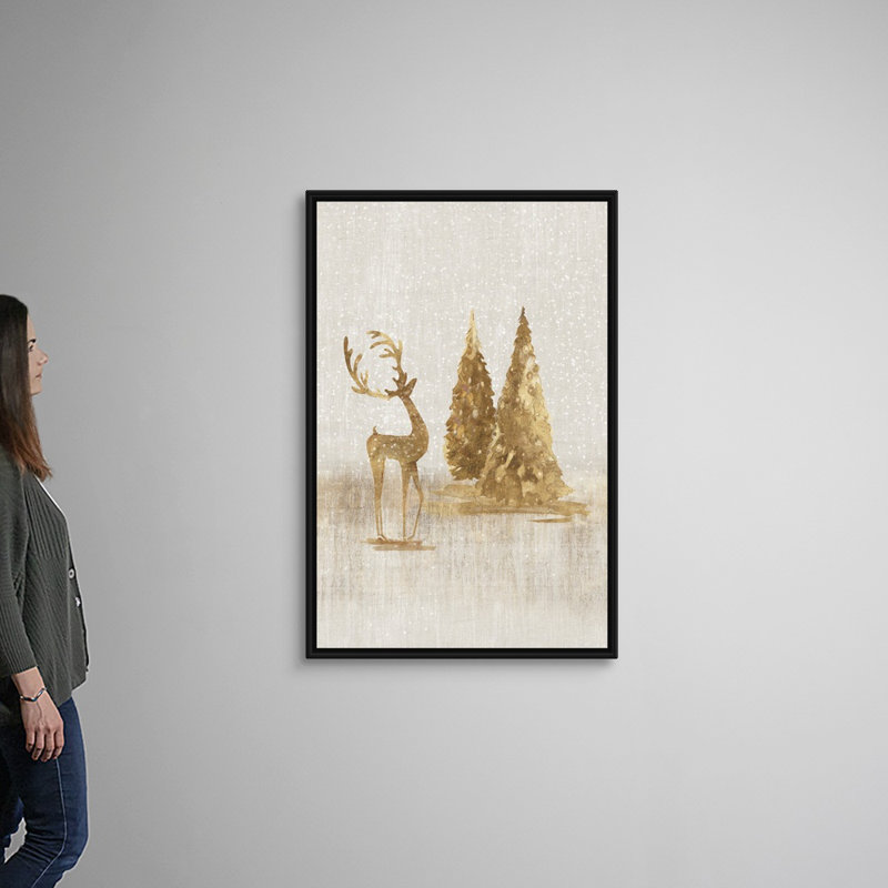 Gracieuse fête hivernale-reproduction d’art sur toile, H 50 po x l 34 po x 1,75 po, Cadre noir