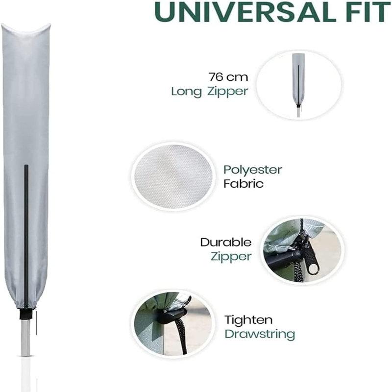 Outdoor Patio Umbrella Cover, Silver