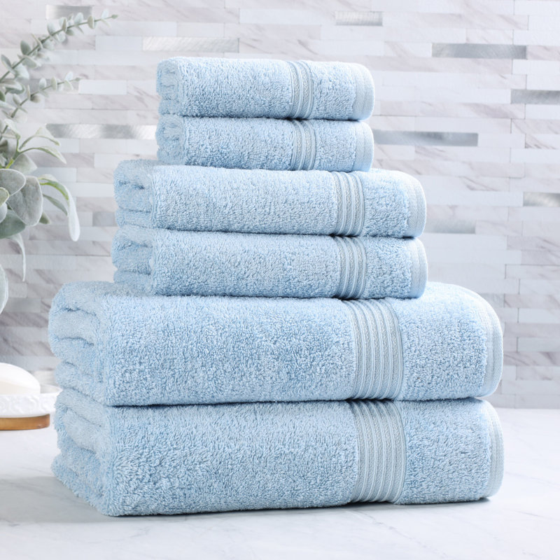 Ensemble de serviettes de bain 6 pièces Oleg Heritage, Bleu ciel