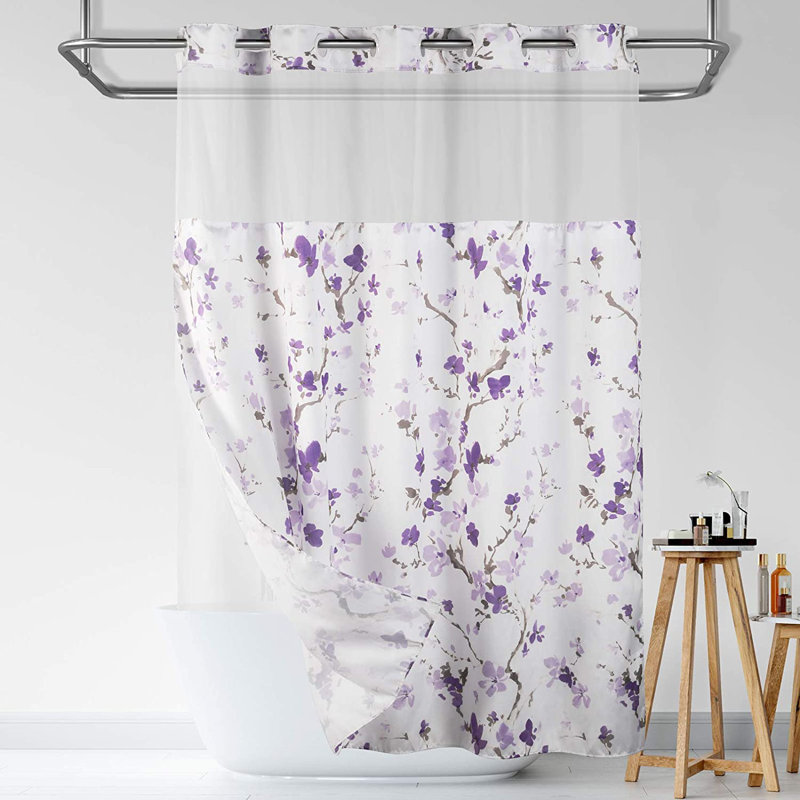 Rideau de douche simple Floral, Fleur mauve