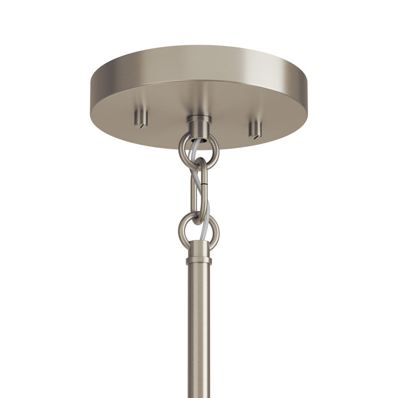  Lustre classique / traditionnel en acier à intensité variable, Nickel brossé, 6, H 18,25 po x l 38 po x P 38 po
