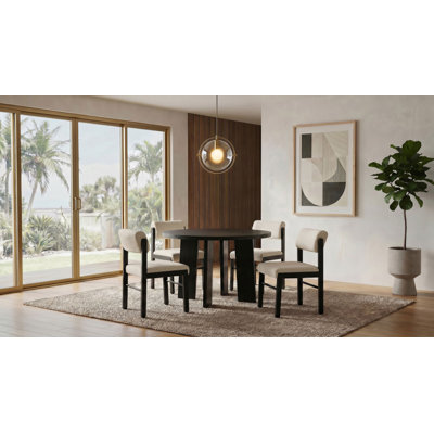 Vinga 5-Piece Dining Set Cream And Black