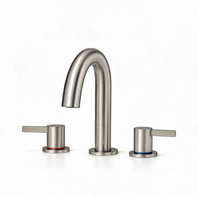 Robinet de lavabo espacé en acier inoxydable de 8 pouces en nickel brossé avec bec pivotant à 360 degrés et bonde escamotable