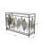 Metal Leaf Console Table with Mirrored Glass Top and Silver Accents-1643876106