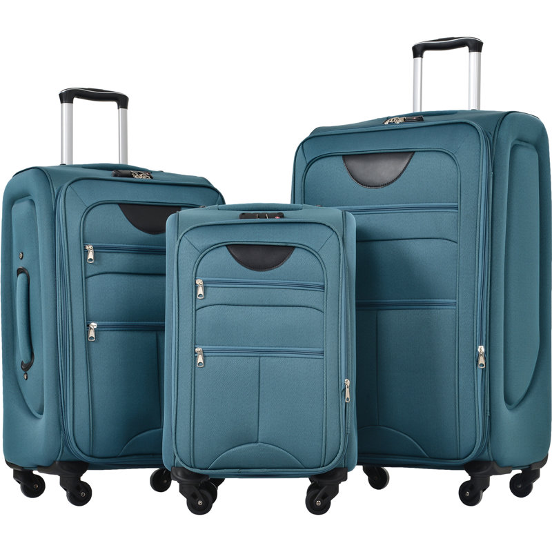 Ensemble de 3 valises extensibles Softside Valise, Green
