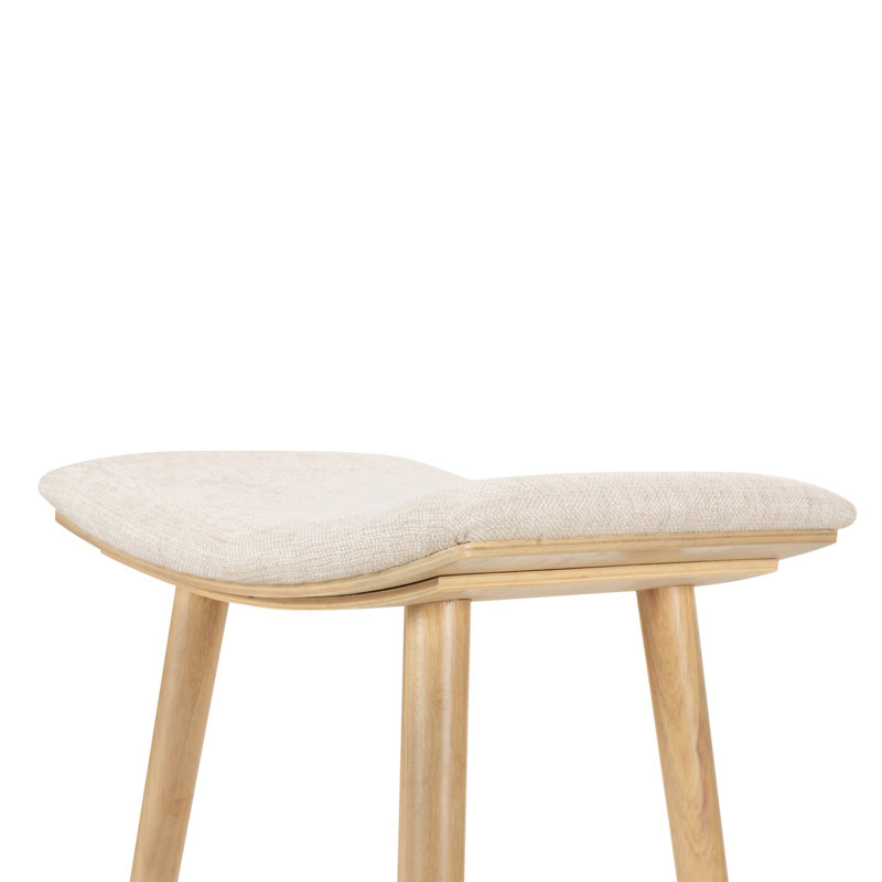 Union Wallis Belfast Solid Wood Stool, Bar Stool (30" Seat Height), Rayon/Viscose - Essence Natural/Light Parawood
