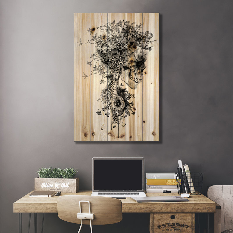" Skull B&W " by Riza Peker, 18" W x 26" H