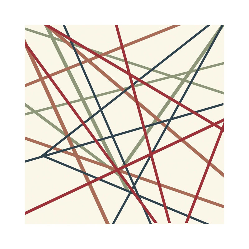 Lined II 1 Piece Wrapped Canvas Painting