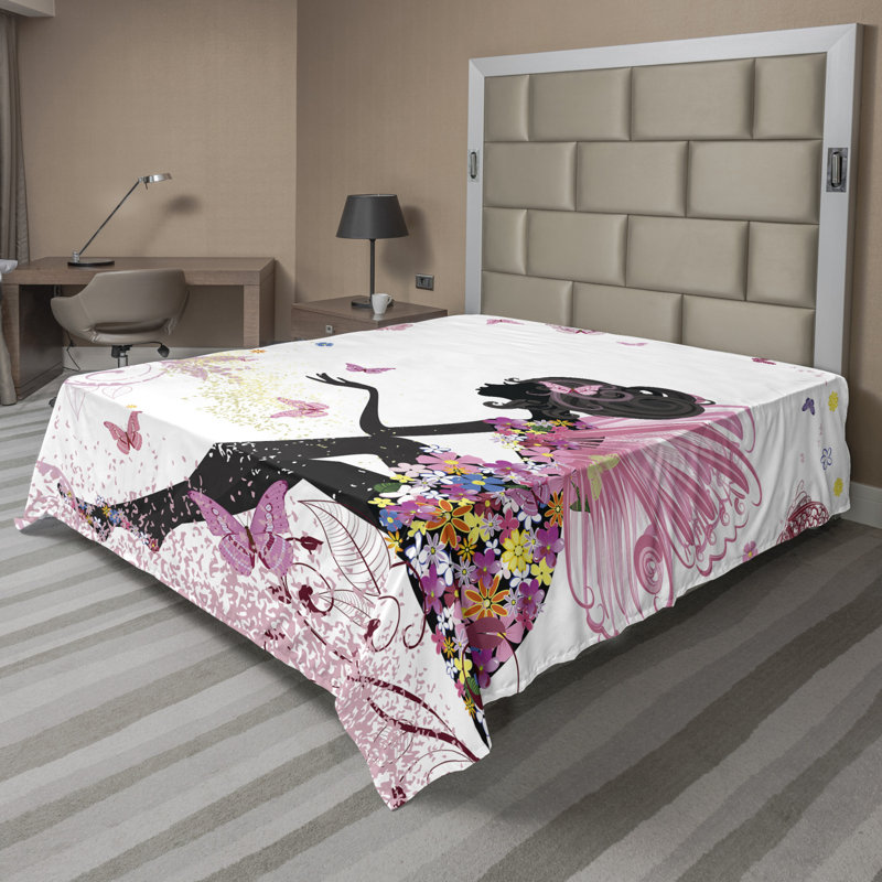 Microfiber No Pattern And Not Solid Color Flat Sheet, Queen Flat Sheet