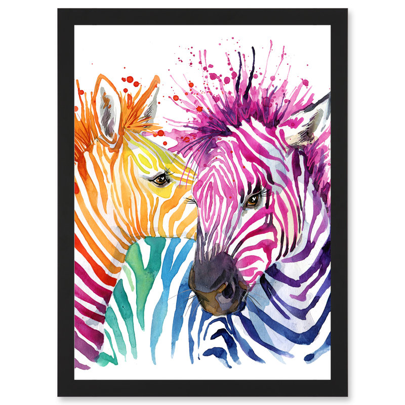 Rainbow Zebra - Single Picture Frame Painting