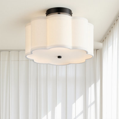 Plafonnier semi-encastré en tissu 3 lumières Tekamah